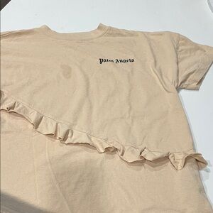 Palm Angels Tan Ruffle Tee